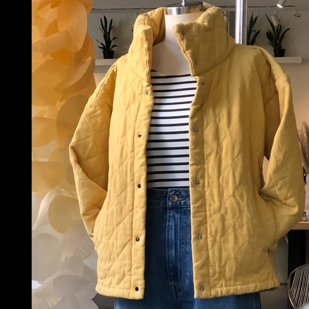 Anthropologie Pepaloves Yellow Quilted Jacket